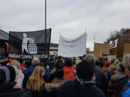 Anti-AfD-Demo in Gunzenhausen, Nazis in den Müll