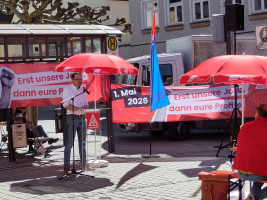 Oberbürgermeister Reiß aus Schwabach unterstützte die Forderungen des DGB.