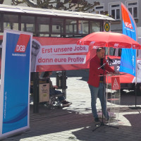 "Erst unsere Jobs, dann eure Profite", 1. Mai-Kundgebung in Roth