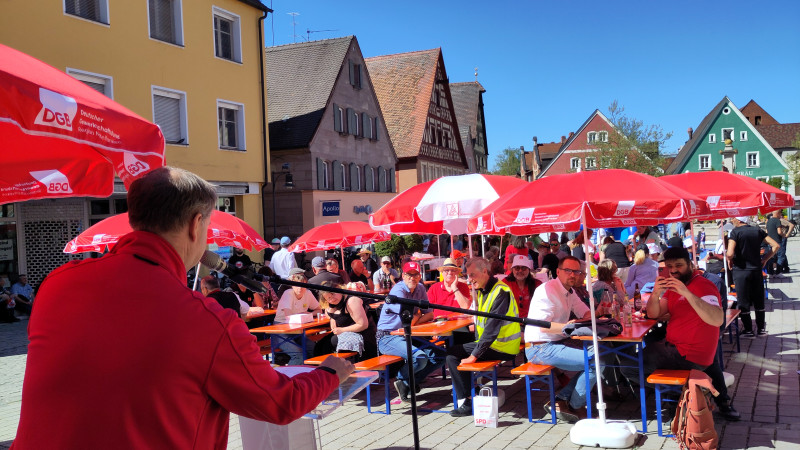 "Erst unsere Jobs, dann eure Profite", 1. Mai-Kundgebung in Roth